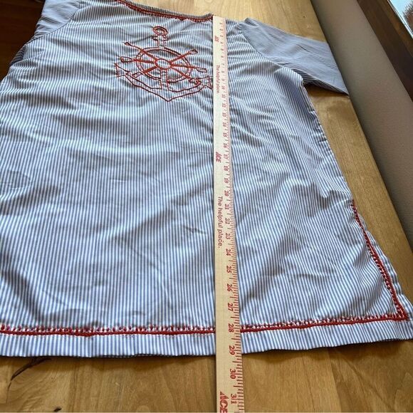 GRETCHEN SCOTT TUNIC SWIM COVERUP SAILOR NAUTICAL COASTAL GRANDMA NWT WOMENS M - Picture 9 of 13